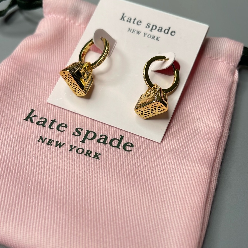 Kate spade handbag earrings with bling